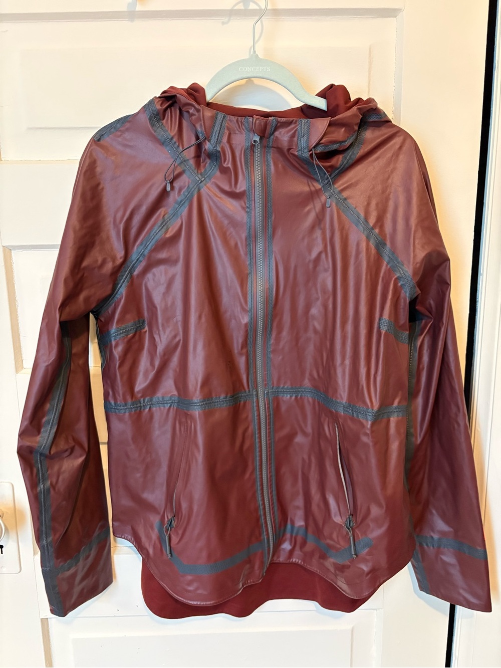 Women’s Maroon Hooded Waterproof Jacket